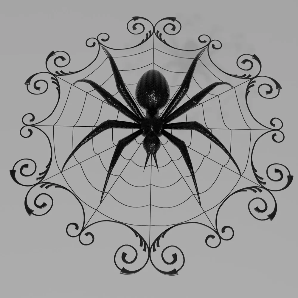 Cyber Spider In Ornate Carbon Web