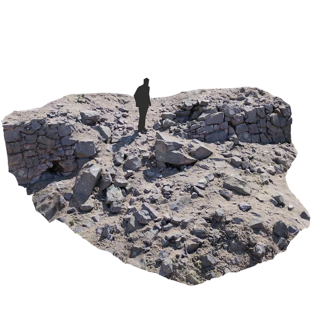 Broken Dry Stone Wall Terrace Pbr Scan 1