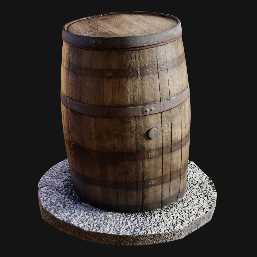 Old Leaning Wine Barrel