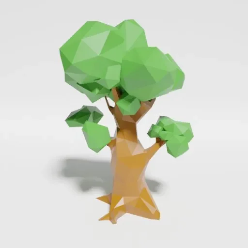 Low Poly Oak 2 Singlecolor
