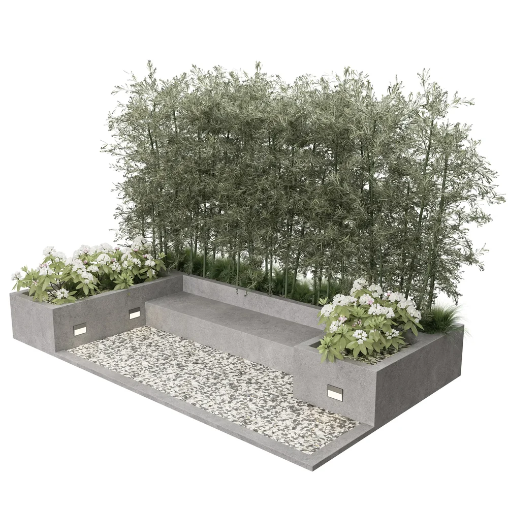 Modern Garden Bench Planter