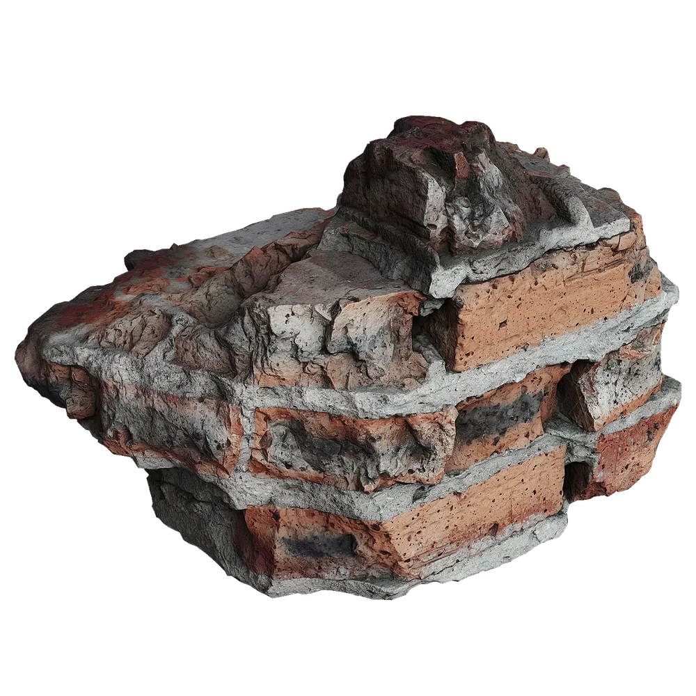 A Broken Piece Of Brick Wall Scan Photogrammetry
