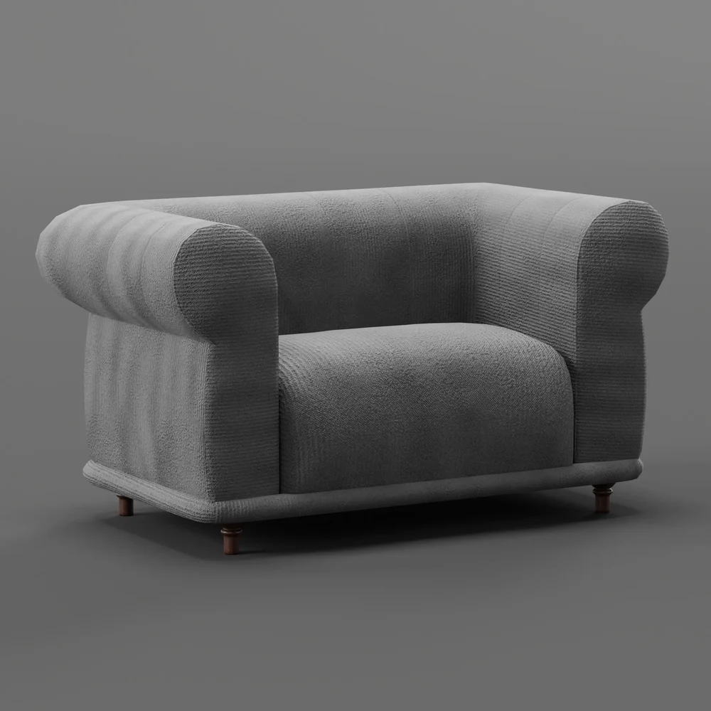 Wide Cloth Arm Chair