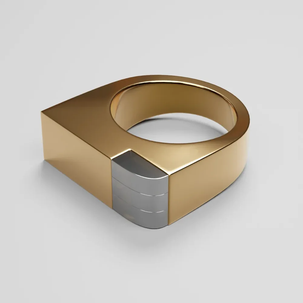 Gold And 3 Gems Ring