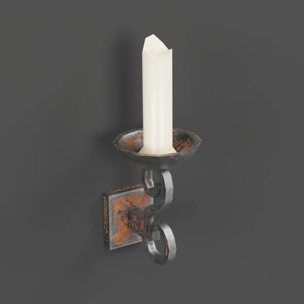 Wall Candle Holder Low-Poly
