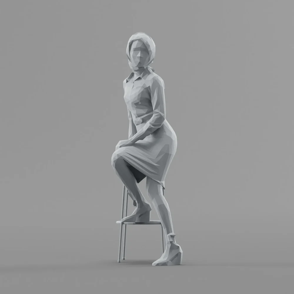 Lowpoly Female Sitting