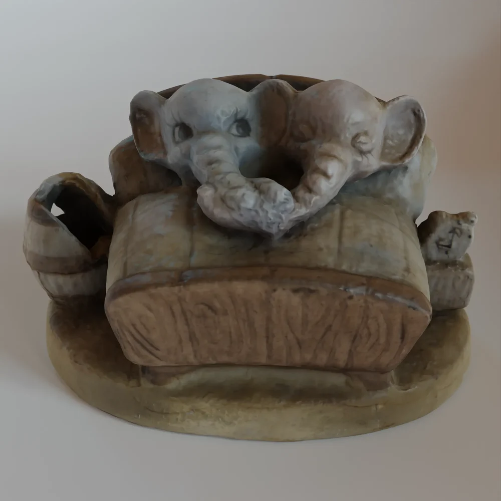 Clay Elephant Ornament, Photo Scan