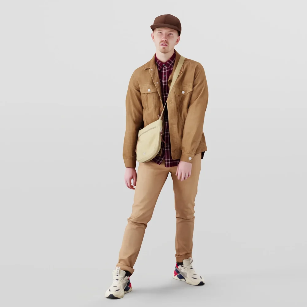 Man In Beige Outfit