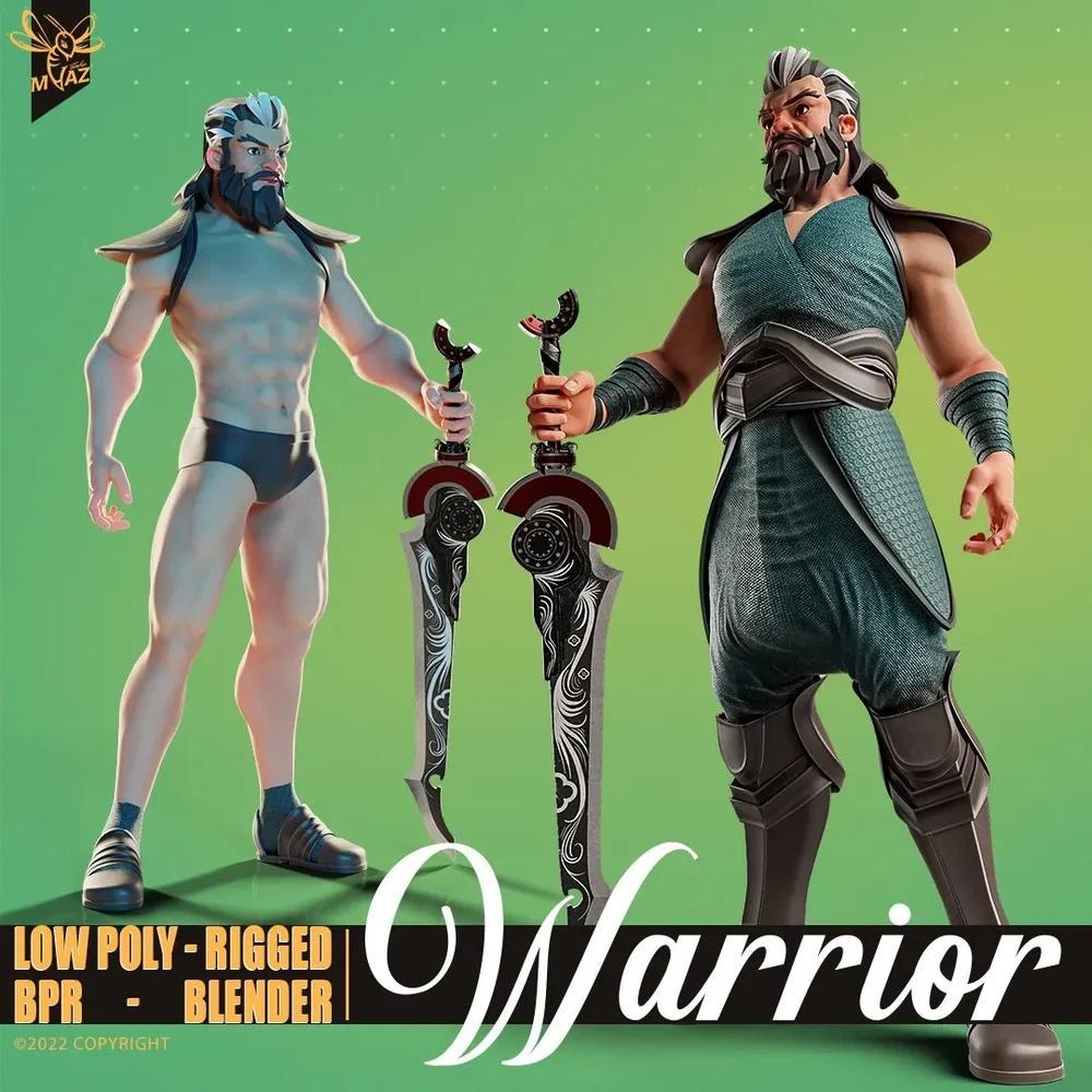 Stylized Warrior Character-Rigged