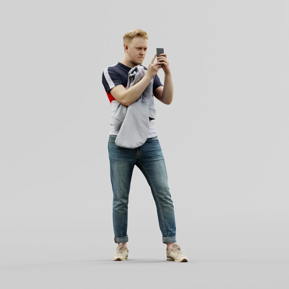Guy Takes Picture On Phone