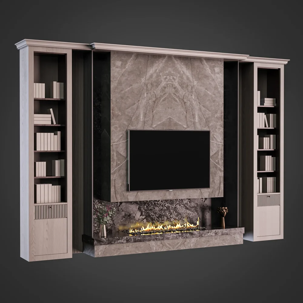 Tv Wall With Linear Fireplace