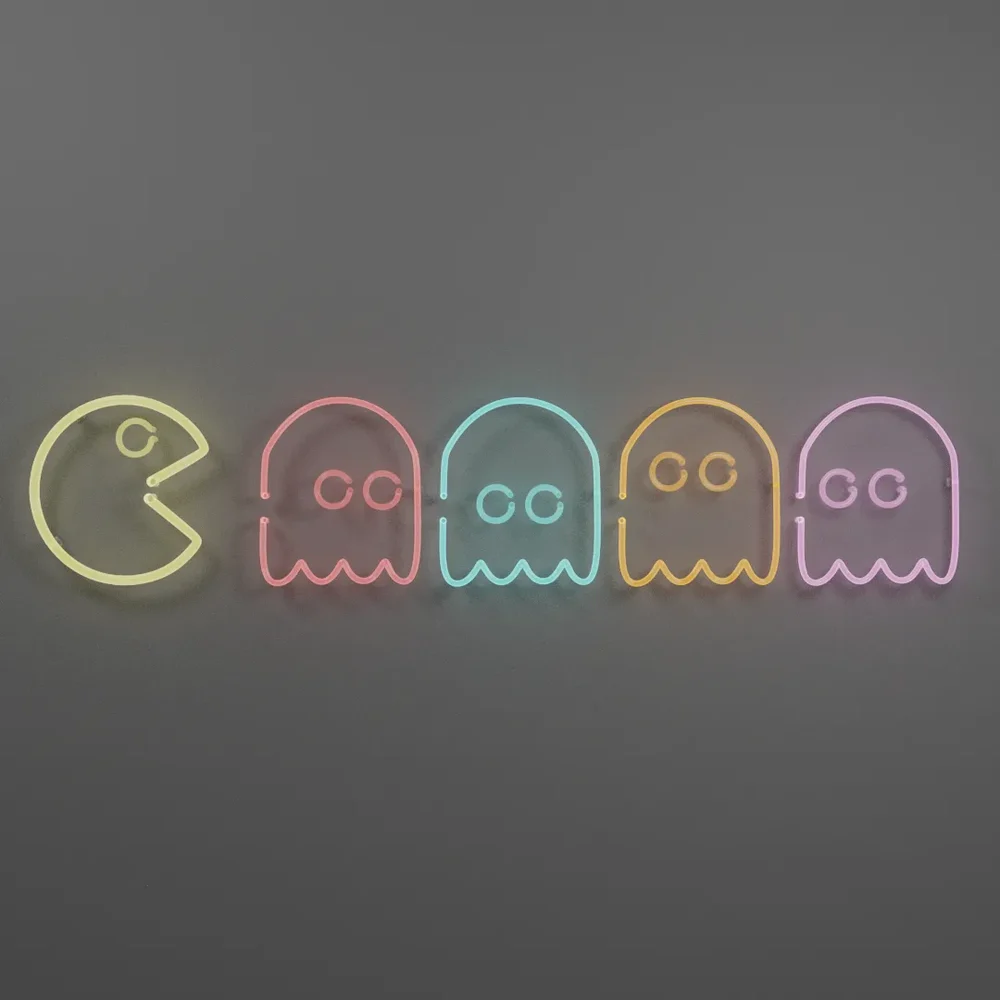 Pacman Neon Light Classic Retro Game