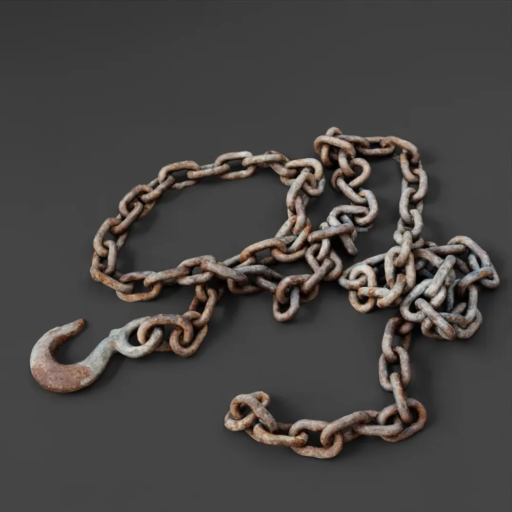 Rusty Chain With Hook