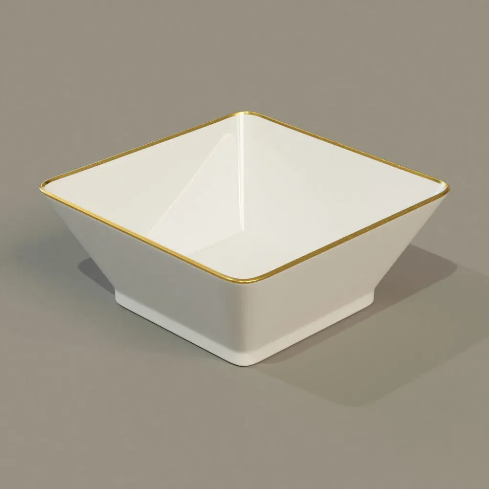 Square Bowl Gold Stripe