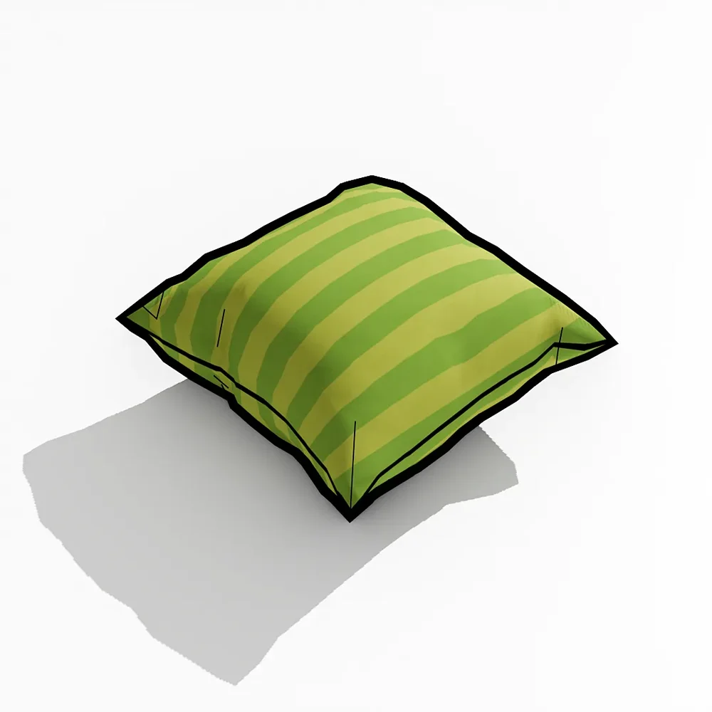 Pillow Green - Cartoon Style