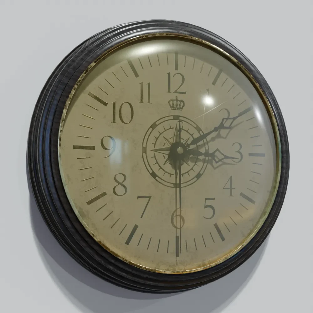 Vintage Clock Dark Wood