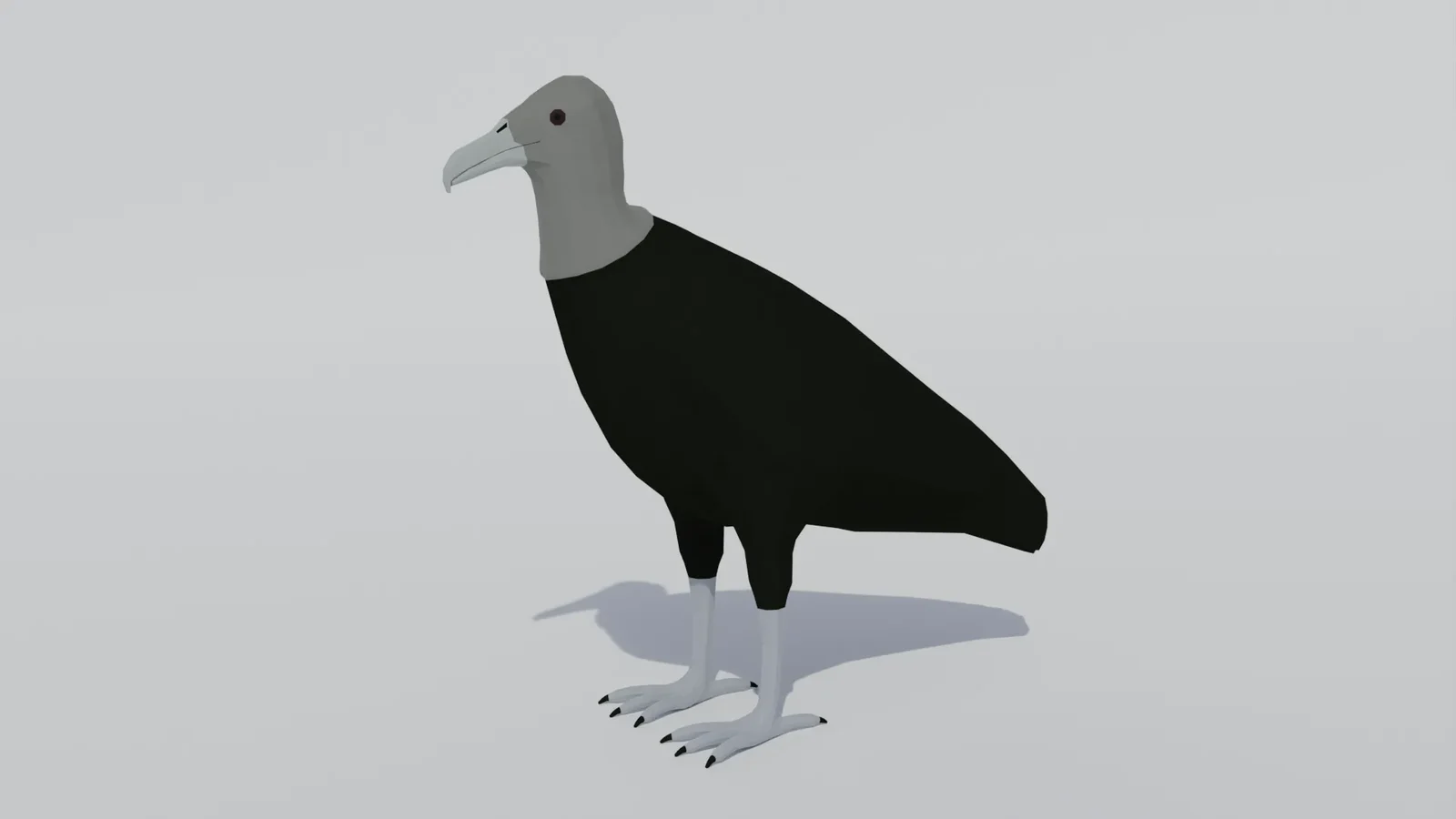 Low Poly Black Vulture