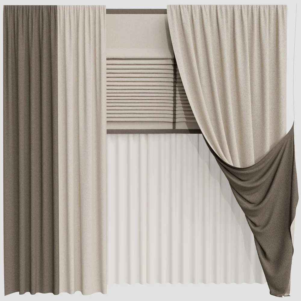 Gd Silk And Cotton Curtain Set