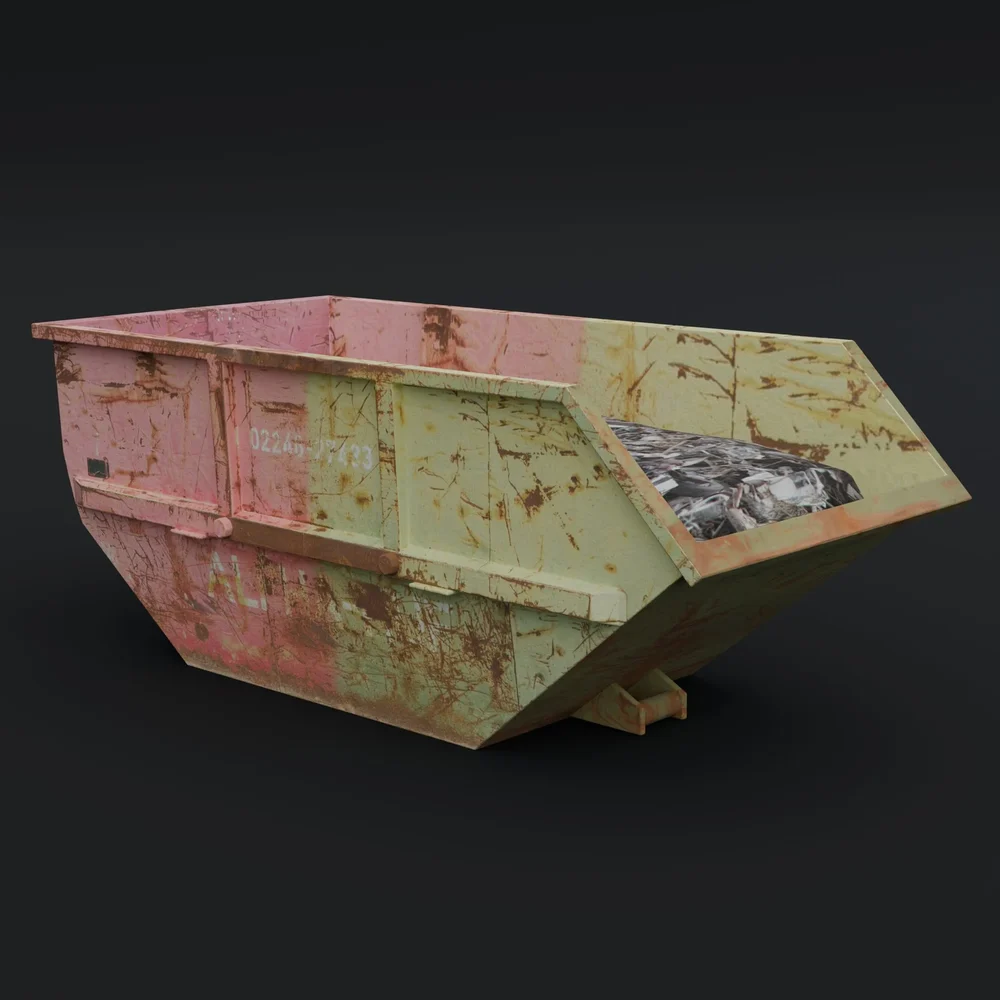 Hooklift Garbage Container – Red & Green