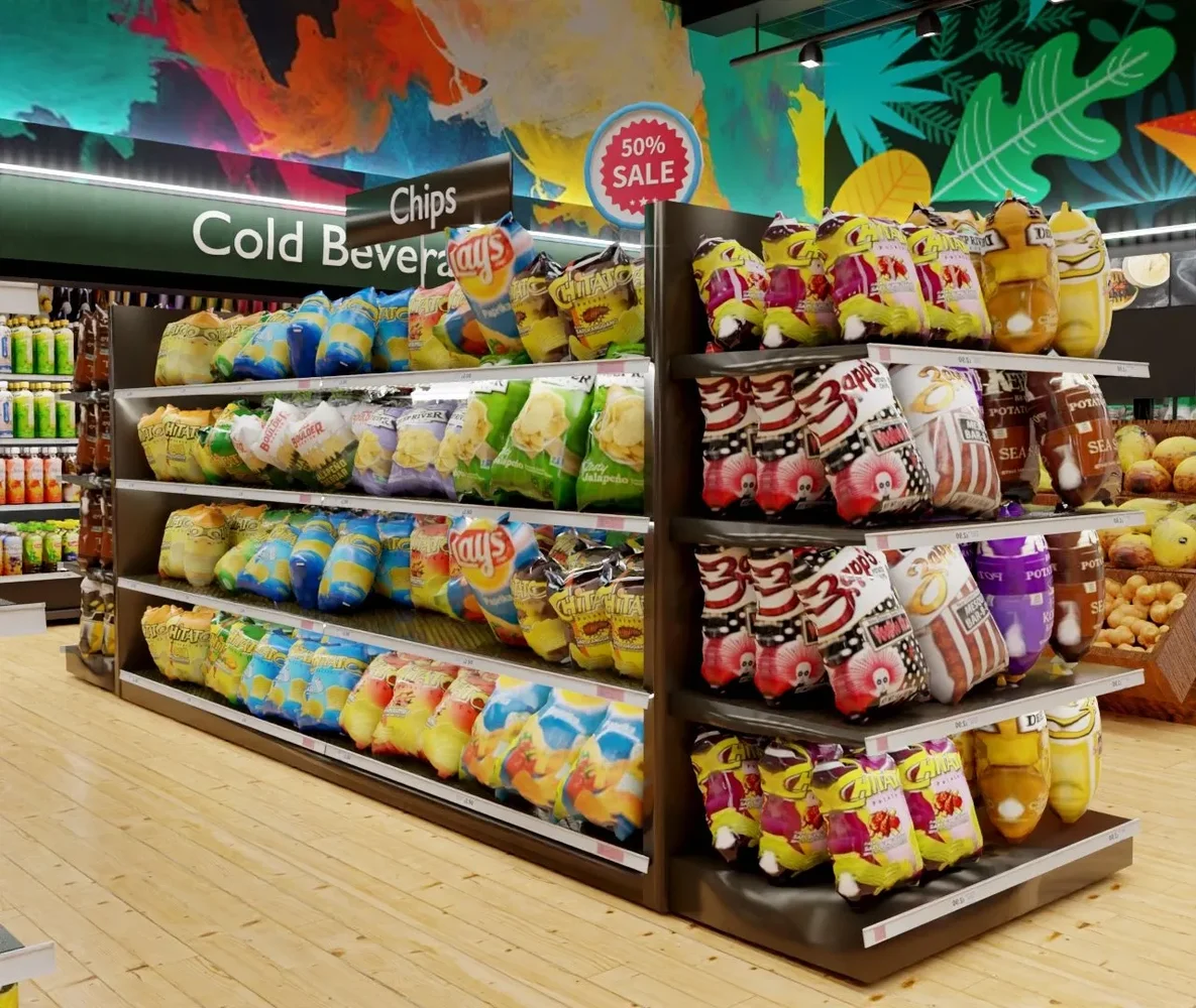 Snakcs Retail Shelve Gondola