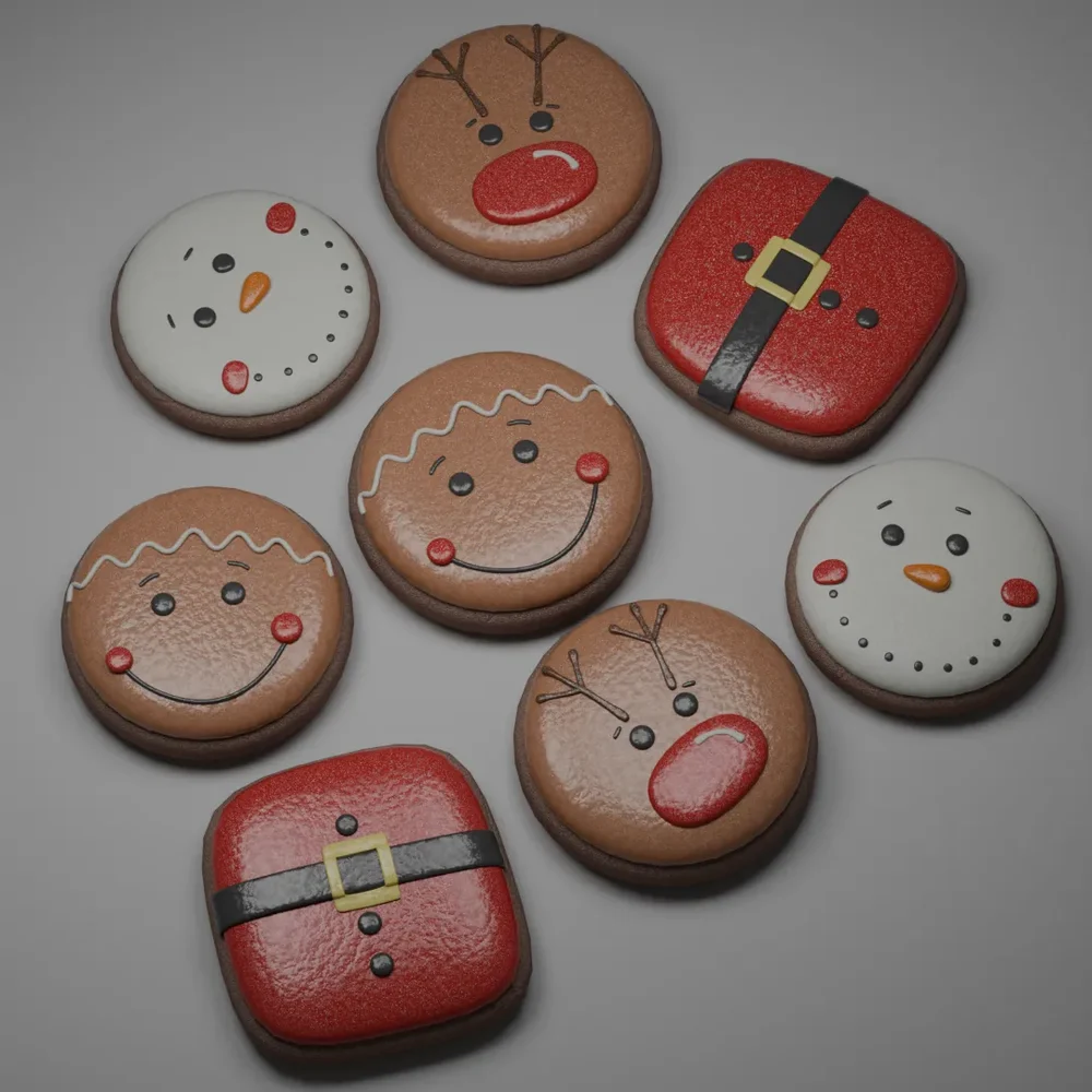 Cute Christmas Cookie - Santa / Snowman / Reindeer / Gingerbread Man