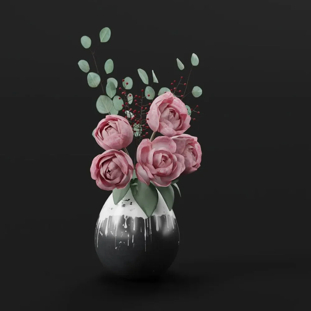 Blush Rose Ceramic Vase