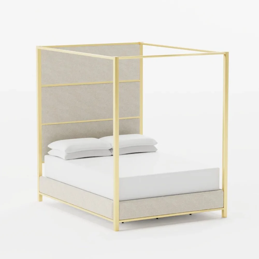 Iron Bed With Upholstery