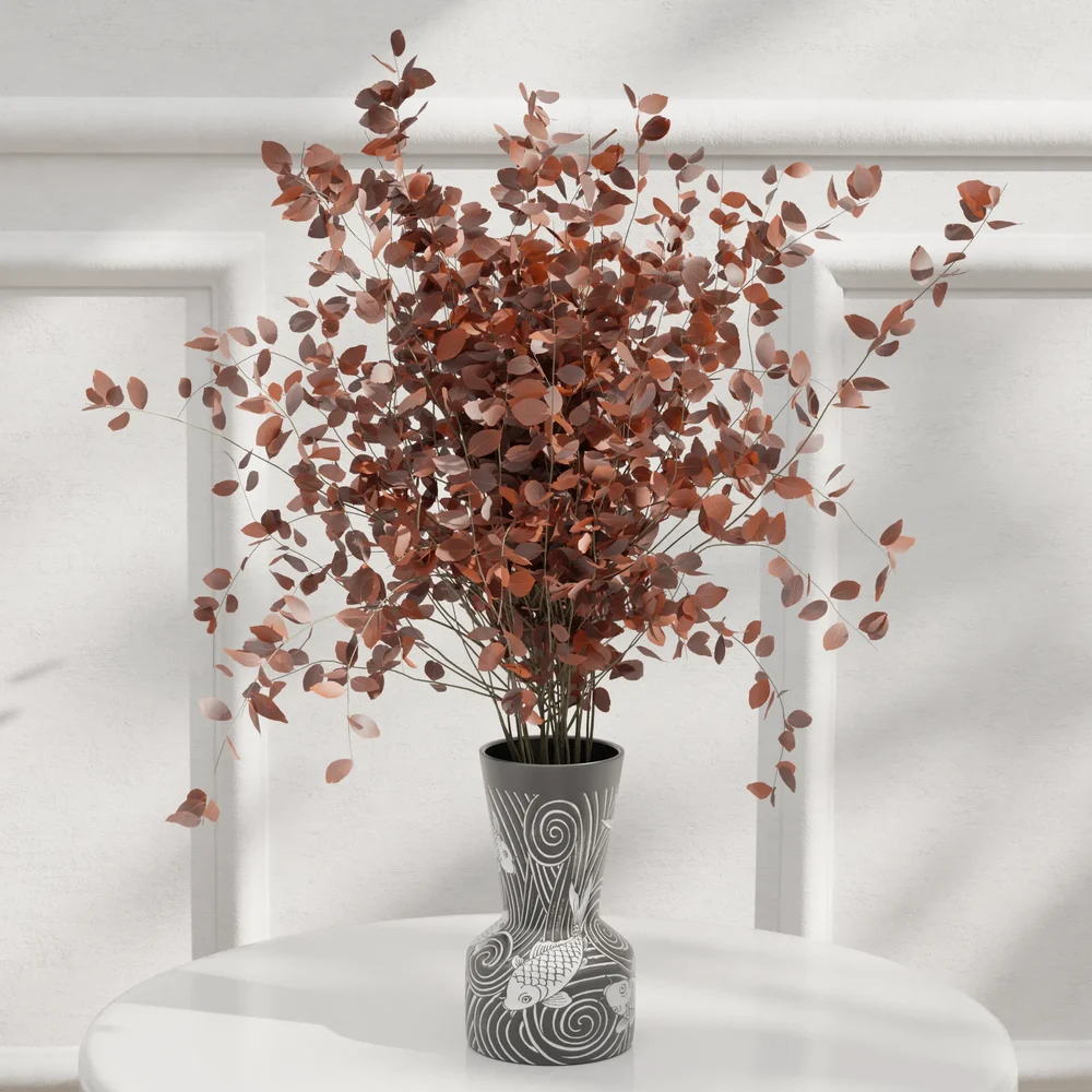 Red Eucalyptus Vase