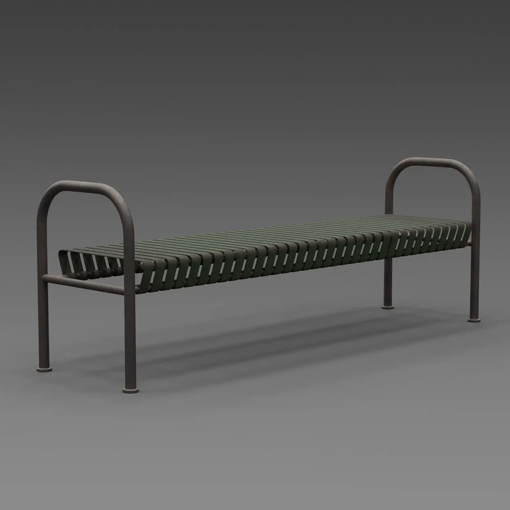Rustic Metal Bench