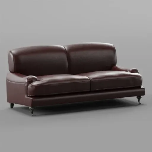 Wine Red Leather Sofa