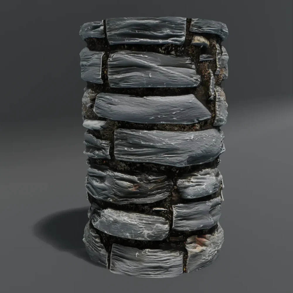 Stone Cylinder Post Pillar Slate