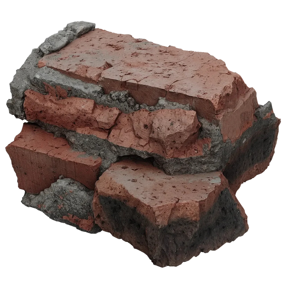 A Broken Piece Of Brick Wall Scan Photogrammetry