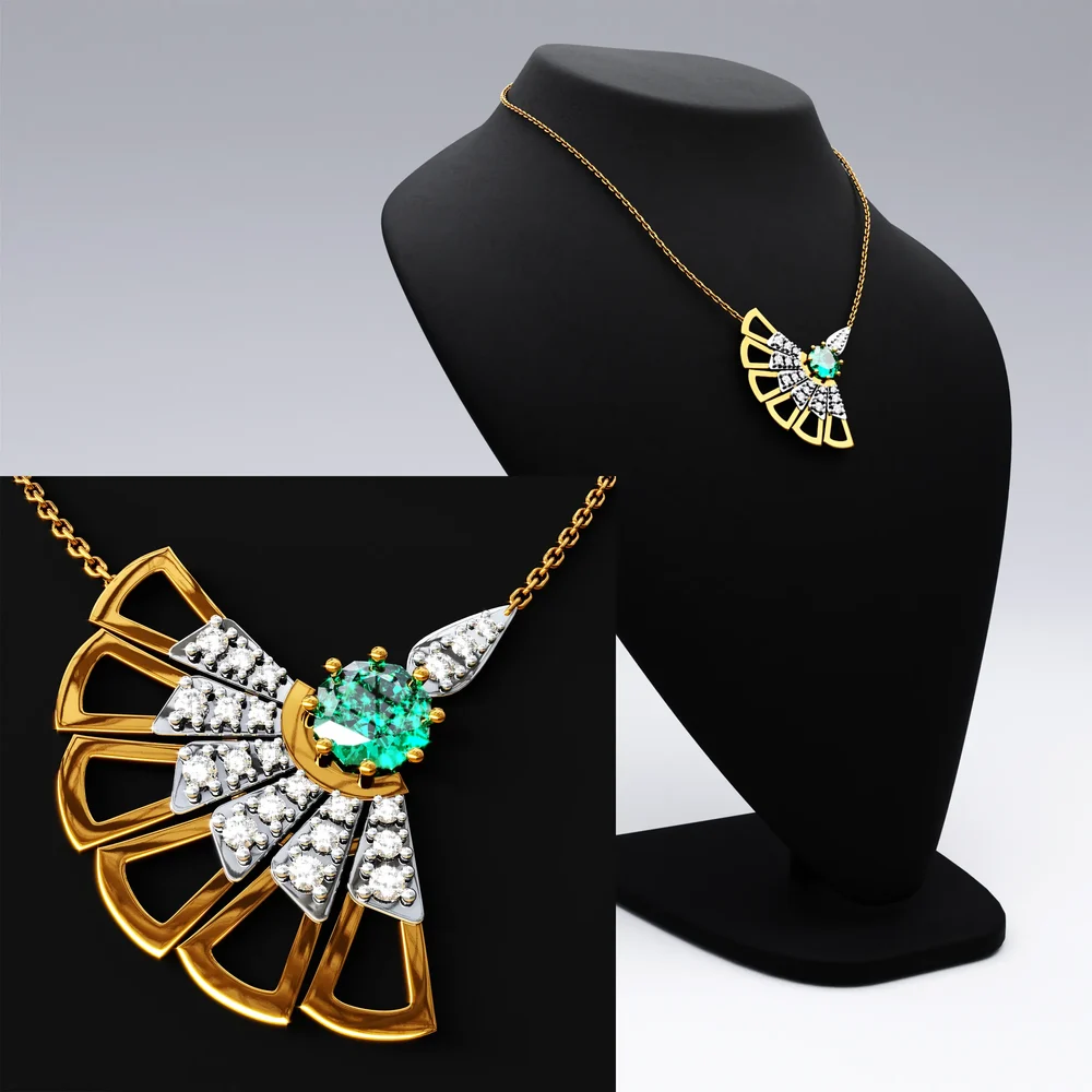 Gold Pendant On A Stand