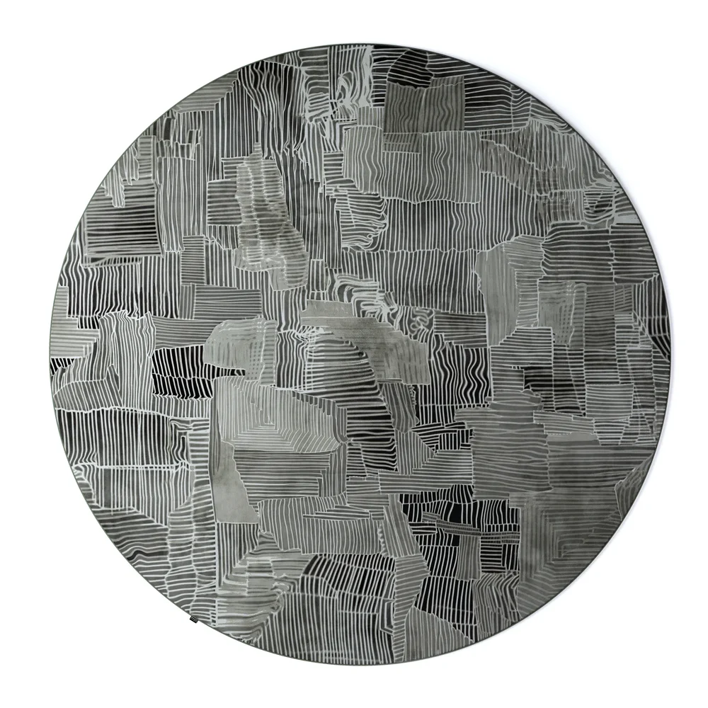 Spinning Lace Olive Round Carpet