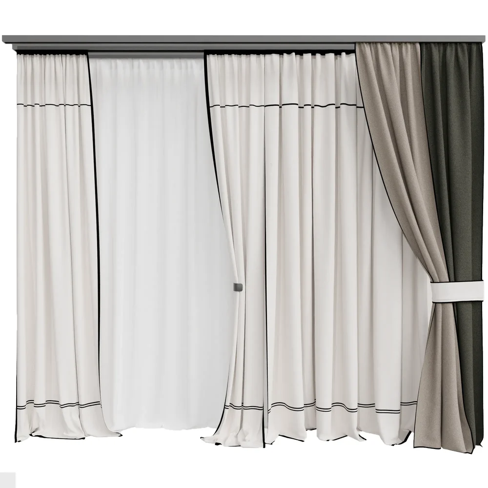 Silk And Cotton Curtain Set