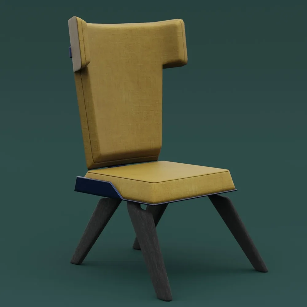 Low Poly Game Chair-Yellow