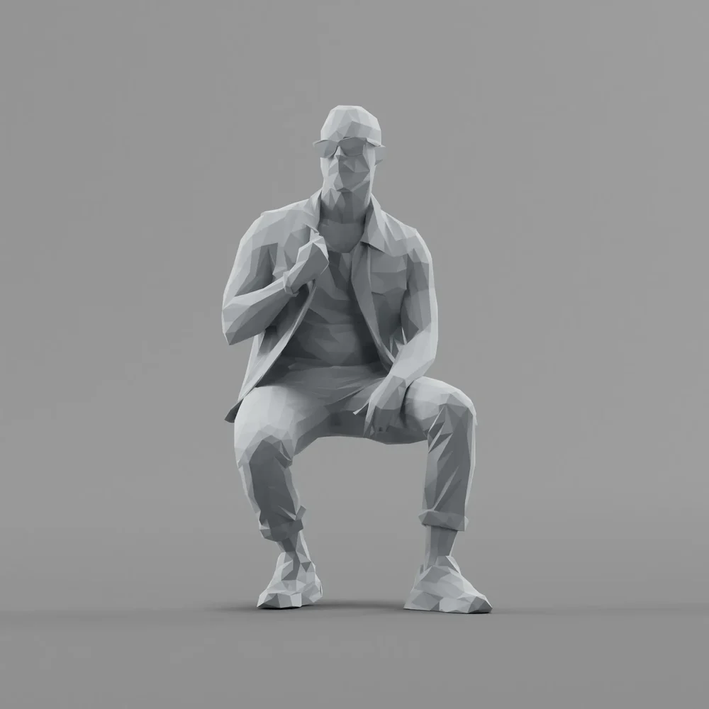 Lowpoly Male Sitting