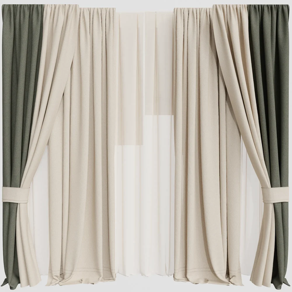Gd Silk And Cotton Curtain Set