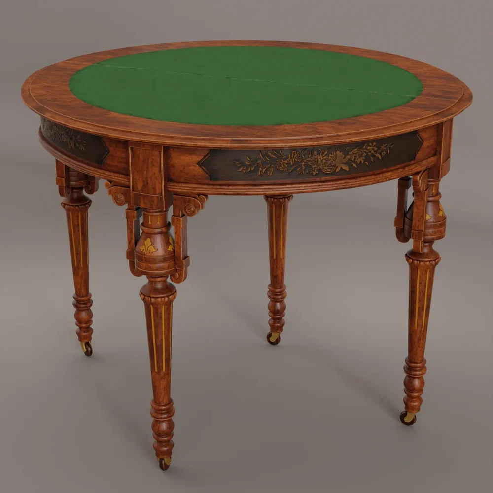 Victorian Folding Card Table (Unfolded)