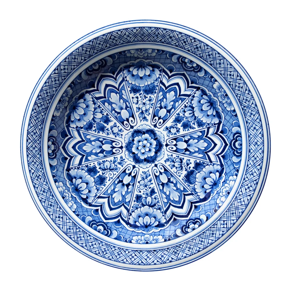 Delft Blue Plate Round Carpet
