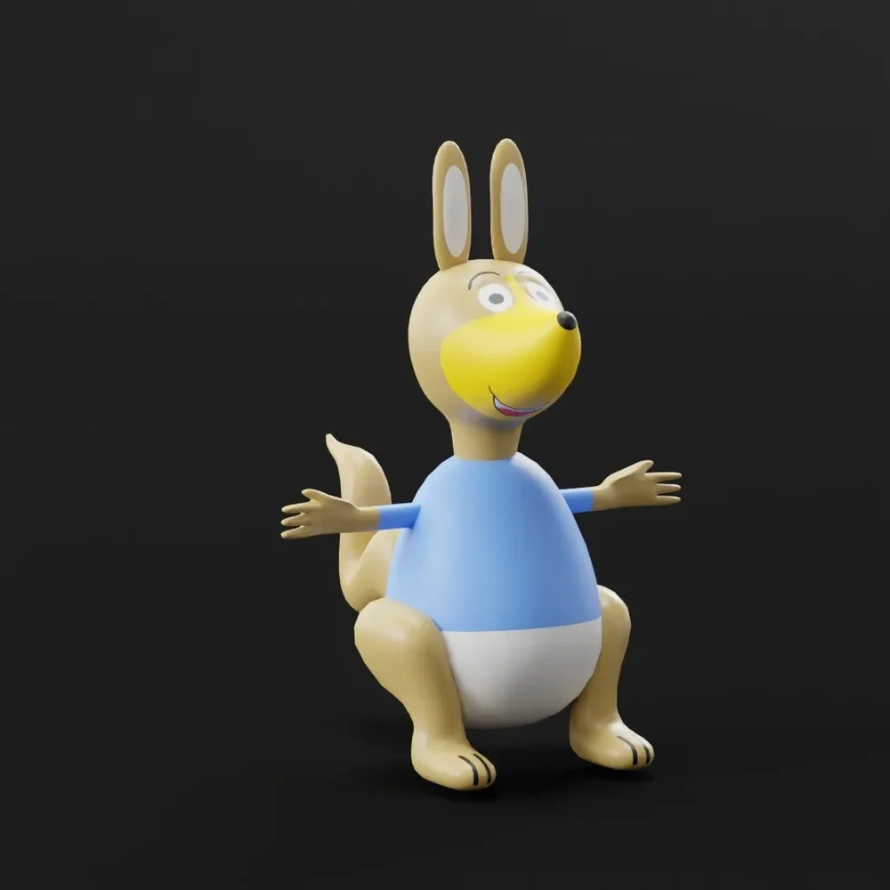 Cartoon Kangaroo Lowpoly
