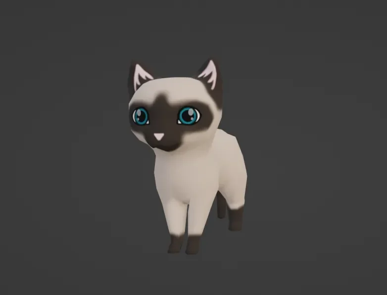 Low Poly Cat European