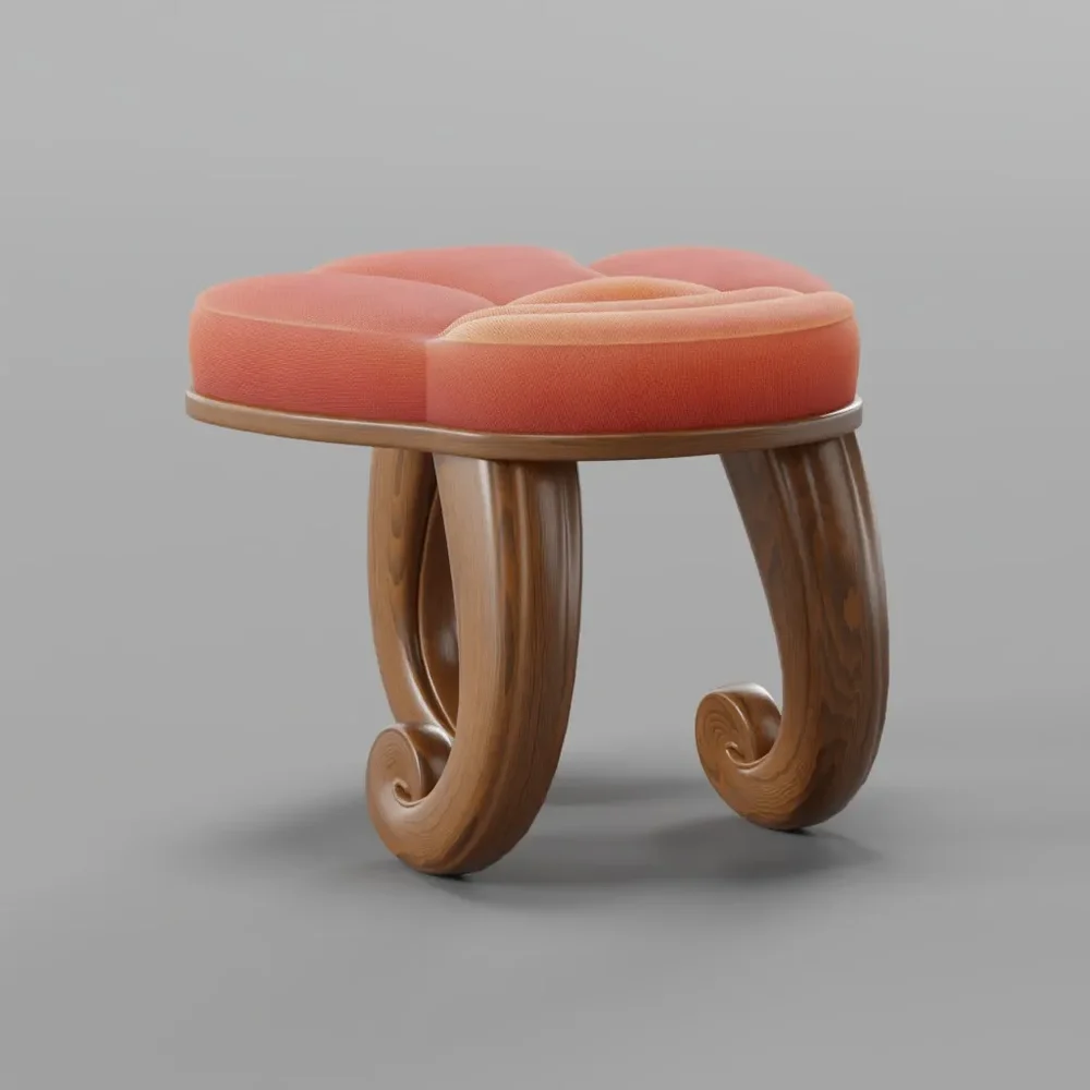 Red Seashell Pouf