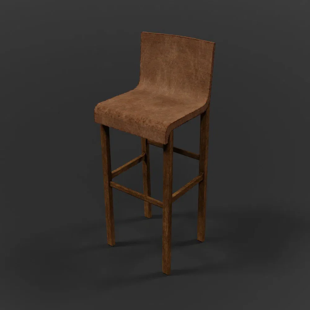 Barstool #3 (Wood, Highback)