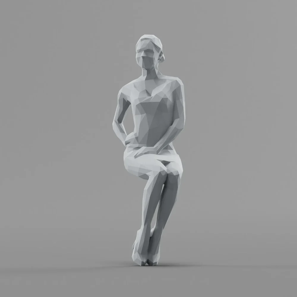 Lowpoly Female Sitting