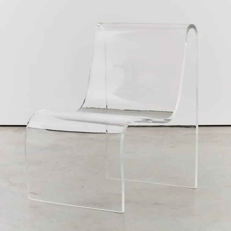 Curved Italian Lucite Chair