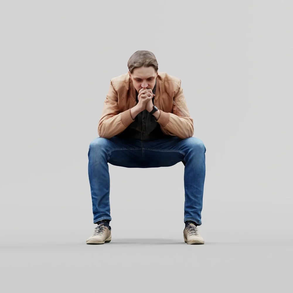Guy Sits In Thought