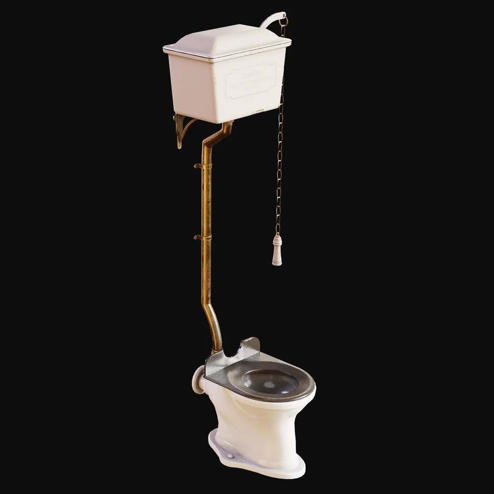 Early 1900s High-Tank Toilet