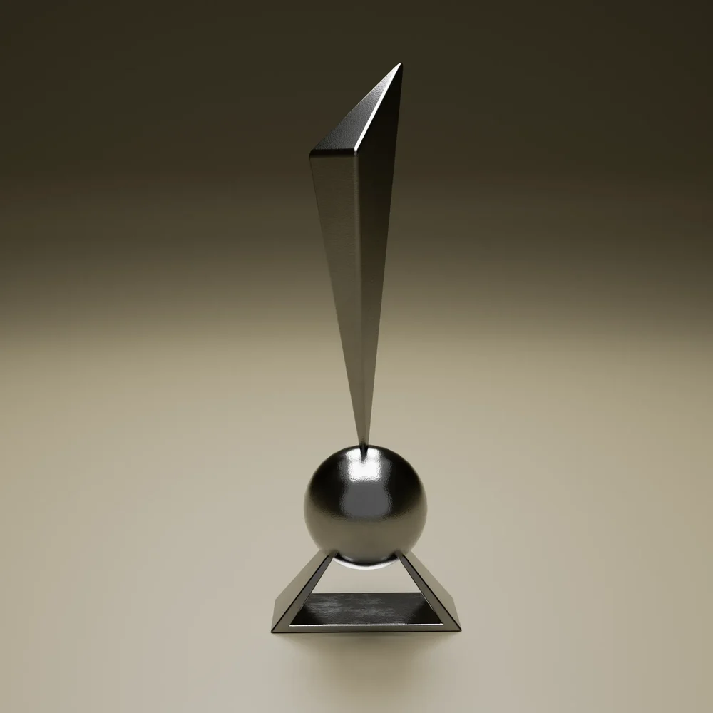 Silver Simple Triangle Sculpture