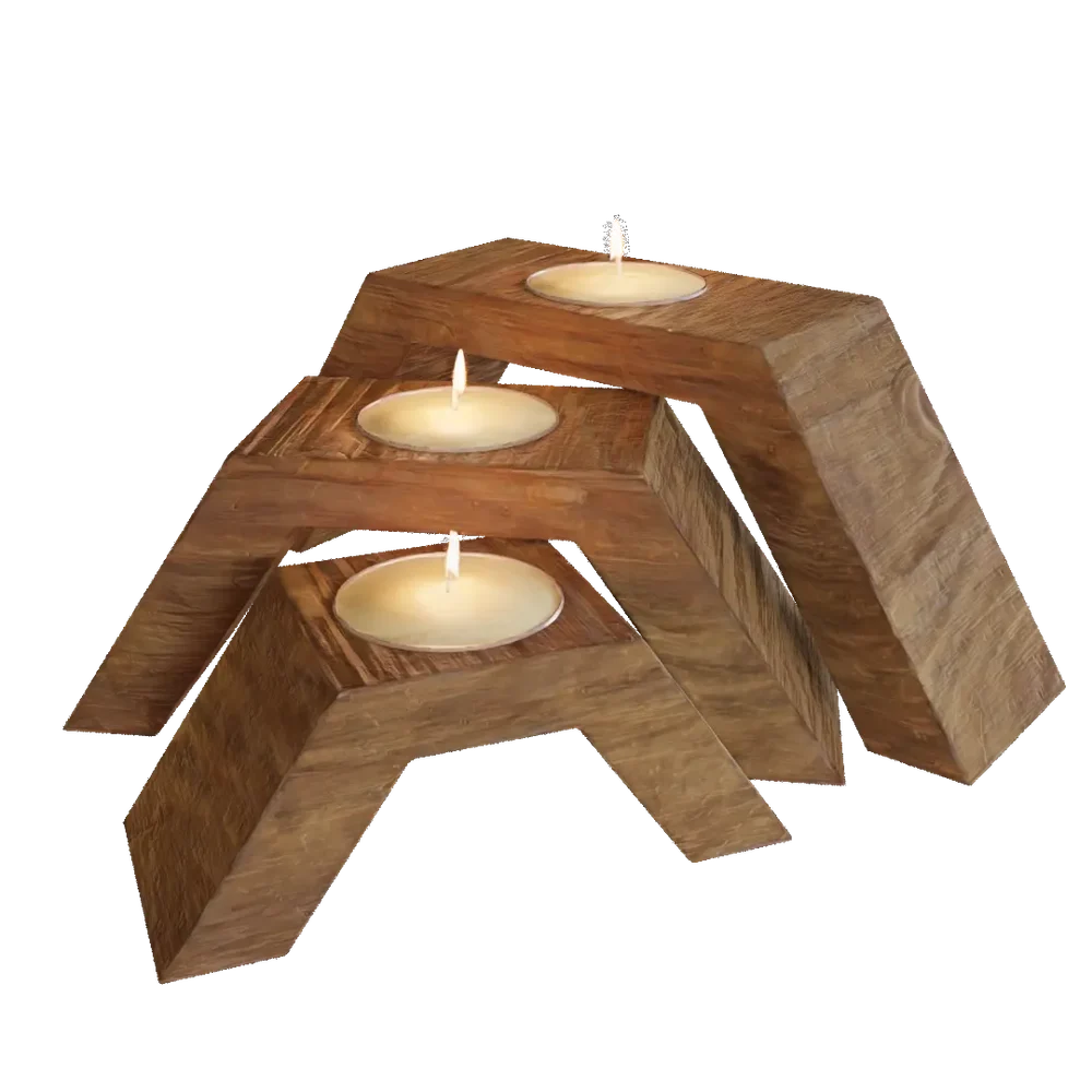 Beech Wood Candle Holder